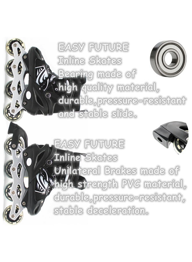 EASY FUTURE Skate Shoes Adjustable Inline Skates for Kids Flashing LED Wheels Roller Skates for Boys Girls Including Protective Gear 4 Colors 3 Sizes to Choose NO.1301P - Image 5